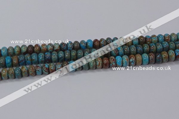 CAG9500 15.5 inches 5*8mm rondelle blue crazy lace agate beads