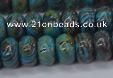 CAG9501 15.5 inches 6*10mm rondelle blue crazy lace agate beads