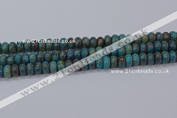 CAG9501 15.5 inches 6*10mm rondelle blue crazy lace agate beads