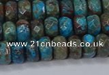 CAG9504 15.5 inches 5*8mm faceted rondelle blue crazy lace agate beads