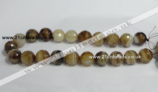 CAG951 16 inches 20mm faceted round madagascar agate gemstone beads