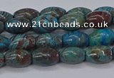 CAG9510 15.5 inches 5*8mm rice blue crazy lace agate beads