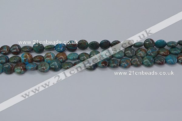 CAG9513 15.5 inches 10mm flat round blue crazy lace agate beads