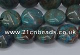 CAG9514 15.5 inches 12mm flat round blue crazy lace agate beads