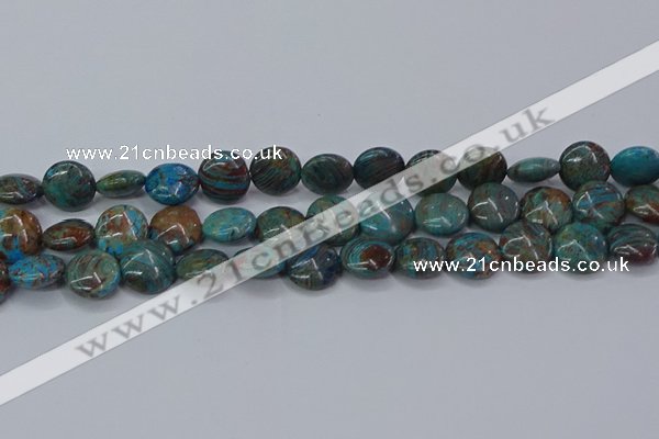 CAG9515 15.5 inches 14mm flat round blue crazy lace agate beads