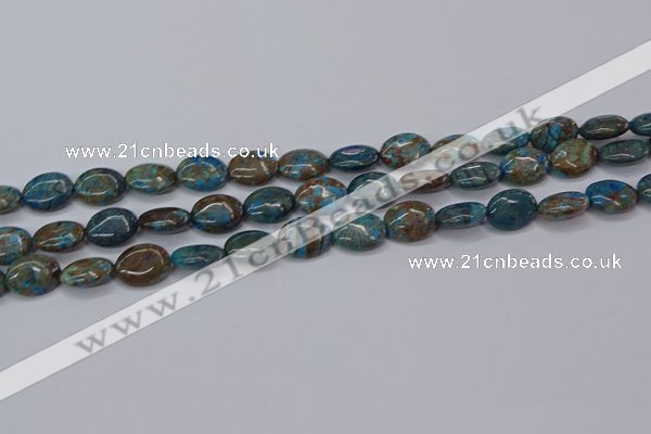 CAG9520 15.5 inches 10*14mm oval blue crazy lace agate beads