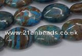 CAG9521 15.5 inches 12*16mm oval blue crazy lace agate beads