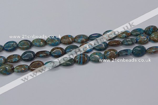CAG9521 15.5 inches 12*16mm oval blue crazy lace agate beads