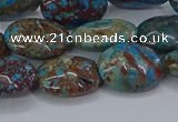 CAG9522 15.5 inches 13*18mm oval blue crazy lace agate beads