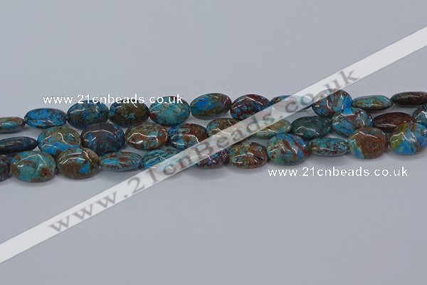 CAG9522 15.5 inches 13*18mm oval blue crazy lace agate beads