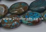 CAG9523 15.5 inches 15*20mm oval blue crazy lace agate beads