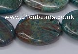 CAG9524 15.5 inches 18*25mm oval blue crazy lace agate beads