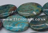 CAG9525 15.5 inches 22*30mm oval blue crazy lace agate beads