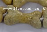 CAG9537 15.5 inches 22*40mm - 25*45mm bone chrysanthemum agate beads