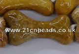 CAG9538 15.5 inches 22*40mm - 25*45mm bone chrysanthemum agate beads