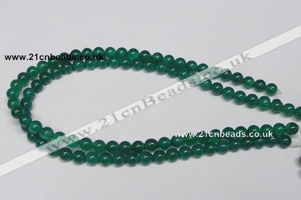 CAG954 15.5 inches 8mm round green agate gemstone beads wholesale