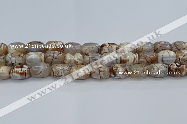 CAG9540 15.5 inches 13*18mm drum dragon veins agate beads