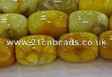 CAG9547 15.5 inches 13*18mm drum dragon veins agate beads