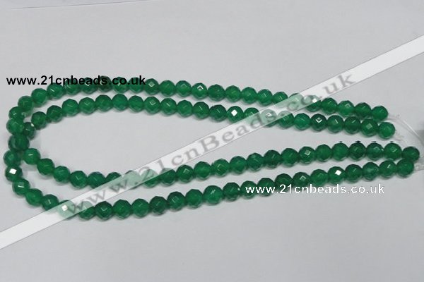 CAG955 15.5 inches 8mm faceted round green agate gemstone beads