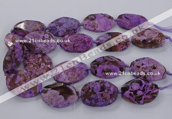 CAG9554 15.5 inches 30*35mm - 30*45mm freeform ocean agate beads
