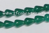 CAG956 15.5 inches 8*10mm teardrpop green agate gemstone beads