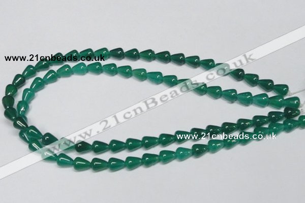 CAG956 15.5 inches 8*10mm teardrpop green agate gemstone beads