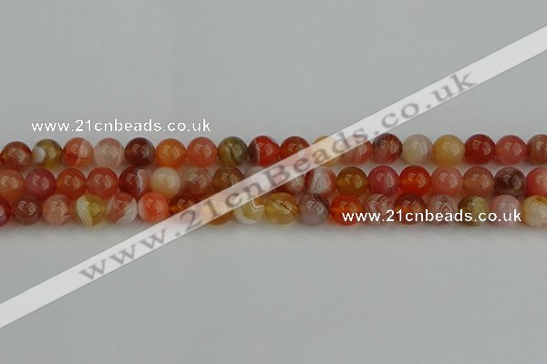 CAG9562 15.5 inches 8mm round red botswana agate gemstone beads