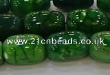 CAG9569 15.5 inches 13*18mm drum dragon veins agate beads