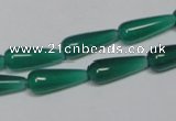 CAG957 15.5 inches 6*16mm teardrpop green agate gemstone beads