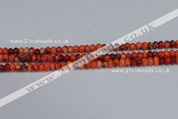 CAG9571 15.5 inches 4*6mm faceted rondelle crazy lace agate beads