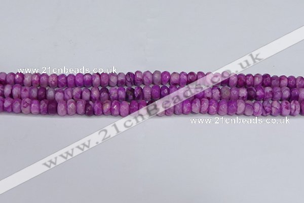 CAG9572 15.5 inches 4*6mm faceted rondelle crazy lace agate beads