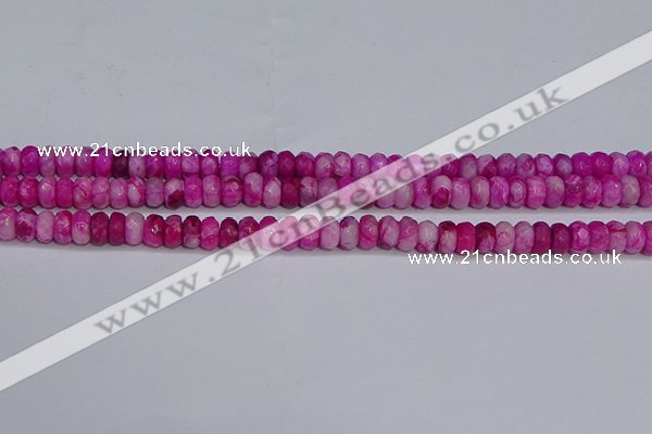 CAG9573 15.5 inches 4*6mm faceted rondelle crazy lace agate beads