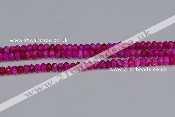 CAG9574 15.5 inches 4*6mm faceted rondelle crazy lace agate beads