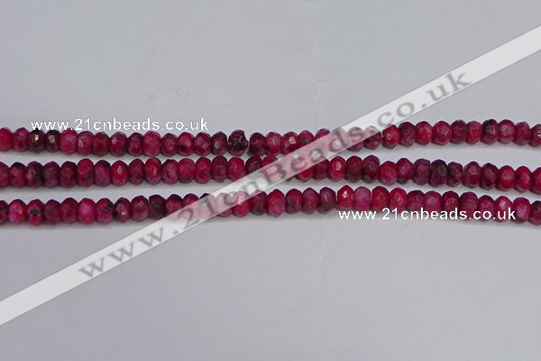 CAG9575 15.5 inches 4*6mm faceted rondelle crazy lace agate beads