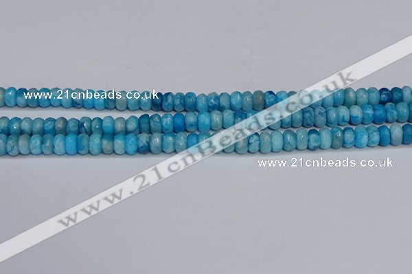 CAG9577 15.5 inches 4*6mm faceted rondelle crazy lace agate beads