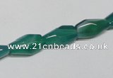 CAG958 15.5 inches 8*14mm faceted rice green agate gemstone beads