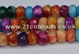 CAG9584 15.5 inches 4*6mm faceted rondelle crazy lace agate beads