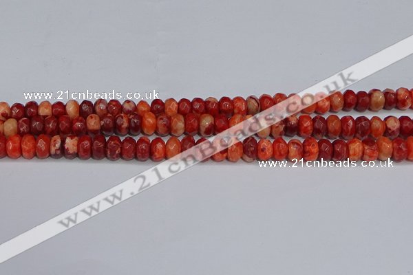 CAG9587 15.5 inches 5*8mm faceted rondelle crazy lace agate beads