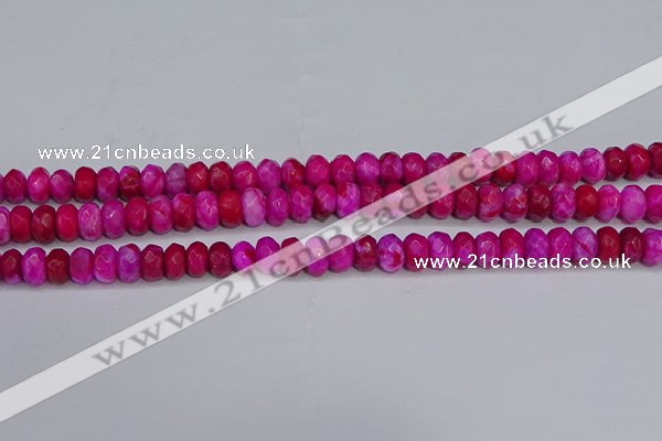 CAG9590 15.5 inches 5*8mm faceted rondelle crazy lace agate beads