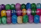 CAG9598 15.5 inches 5*8mm faceted rondelle crazy lace agate beads