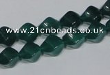 CAG960 15.5 inches 8*10mm twisted rice green agate gemstone beads