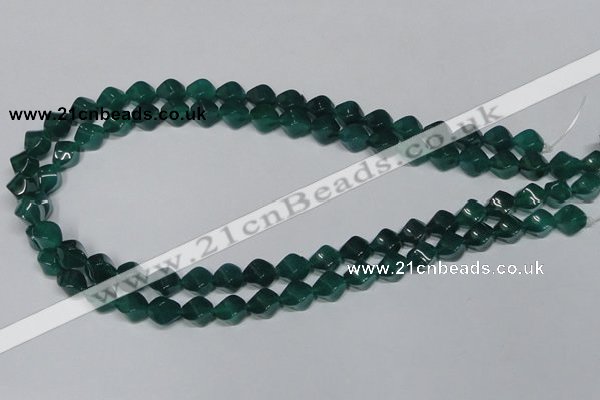 CAG960 15.5 inches 8*10mm twisted rice green agate gemstone beads