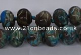 CAG9606 15.5 inches 10*14mm rondelle ocean agate gemstone beads