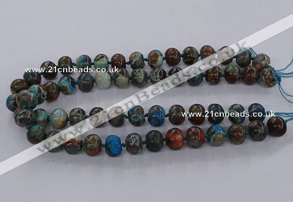 CAG9607 15.5 inches 12*16mm rondelle ocean agate gemstone beads