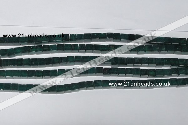 CAG961 15.5 inches 8*8mm cube green agate gemstone beads wholesale