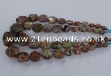 CAG9616 15.5 inches 8*10mm - 20*30mm faceted nuggets ocean agate beads