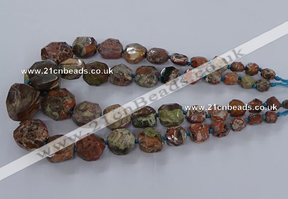 CAG9616 15.5 inches 8*10mm - 20*30mm faceted nuggets ocean agate beads