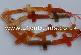 CAG9628 15.5 inches 32*48mm - 35*50mm cross dragon veins agate beads