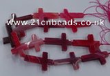 CAG9629 15.5 inches 32*48mm - 35*50mm cross dragon veins agate beads