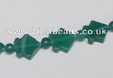 CAG963 15.5 inches 10*10mm fish green agate gemstone beads wholesale